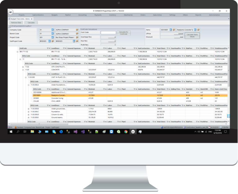 ProjectVIEW ERP Estimate